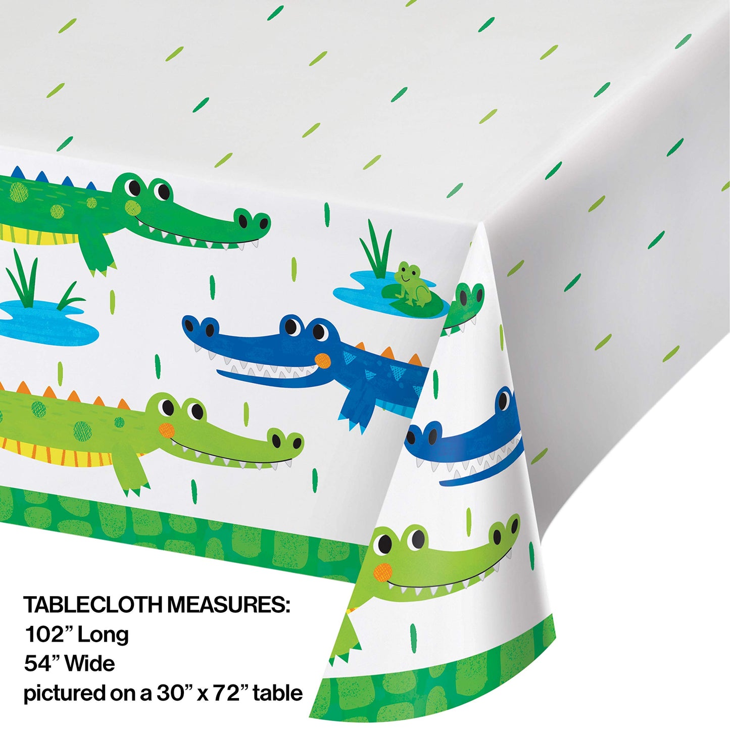 Alligator Birthday Party Paper Tablecloth, 1 ct