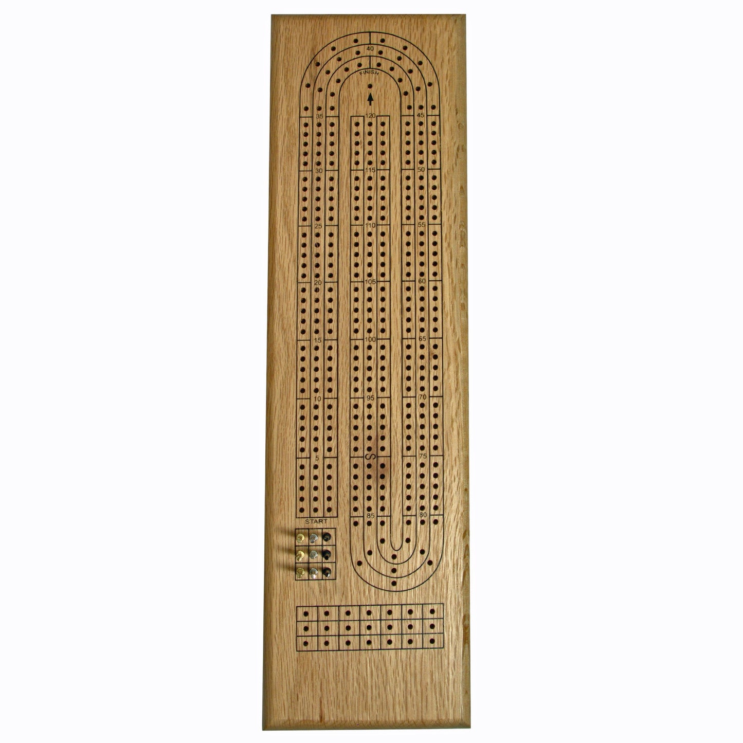 We Games- Classic Wooden Cribbage Board Game Set- Solid Oak