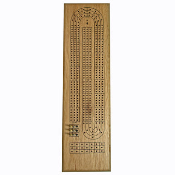 We Games- Classic Wooden Cribbage Board Game Set- Solid Oak