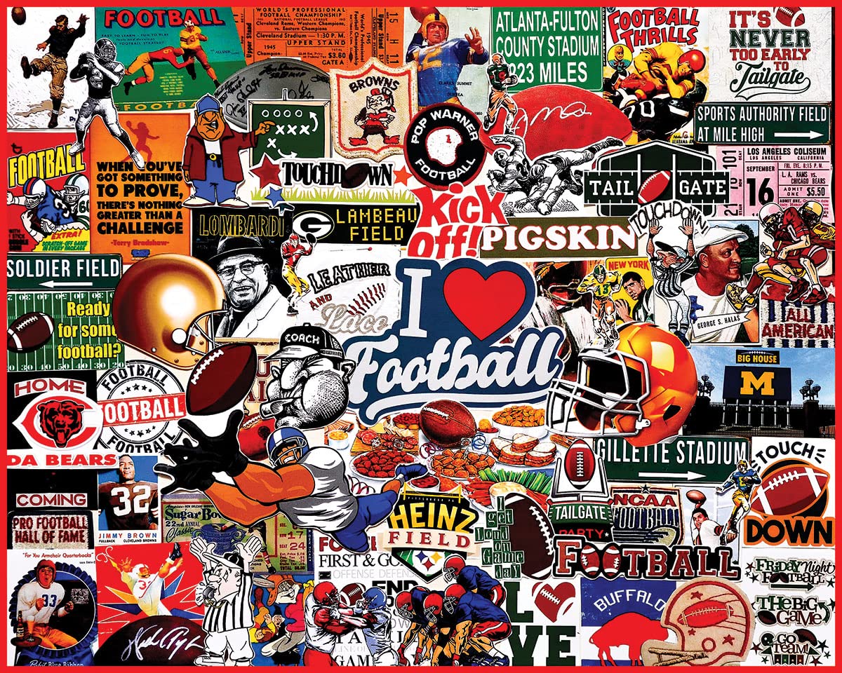White Mountain - I Love Football, 1000 Piece Jigsaw Puzzle, Football Puzzle, Nfl