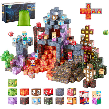VEVOR Magnetic Blocks, 150 PCS Dark Castle Set, Magnetic Building Cubes for Kids, STEM Montessori Sensory Toys for Christmas Bir