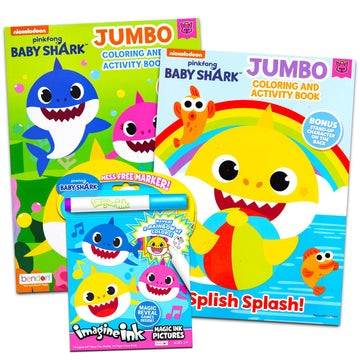 Baby Shark Activity Coloring Book Set - Bundle Includes Baby Shark Coloring Books, Stickers, Games, Puzzles, and More | Baby Sha