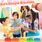 Aoriher 20 Pieces Silicone Charm Bracelets Kids Operation Christmas Silicone Wristband Gift Adjustable Rubber Bracelet with Hole