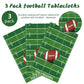 Kesfey 3 Packs Football Tablecloth 54 X 108 Inches Green Football Field Touchdown Tablecover Disposable Plastic Rugbyl Themed Bi