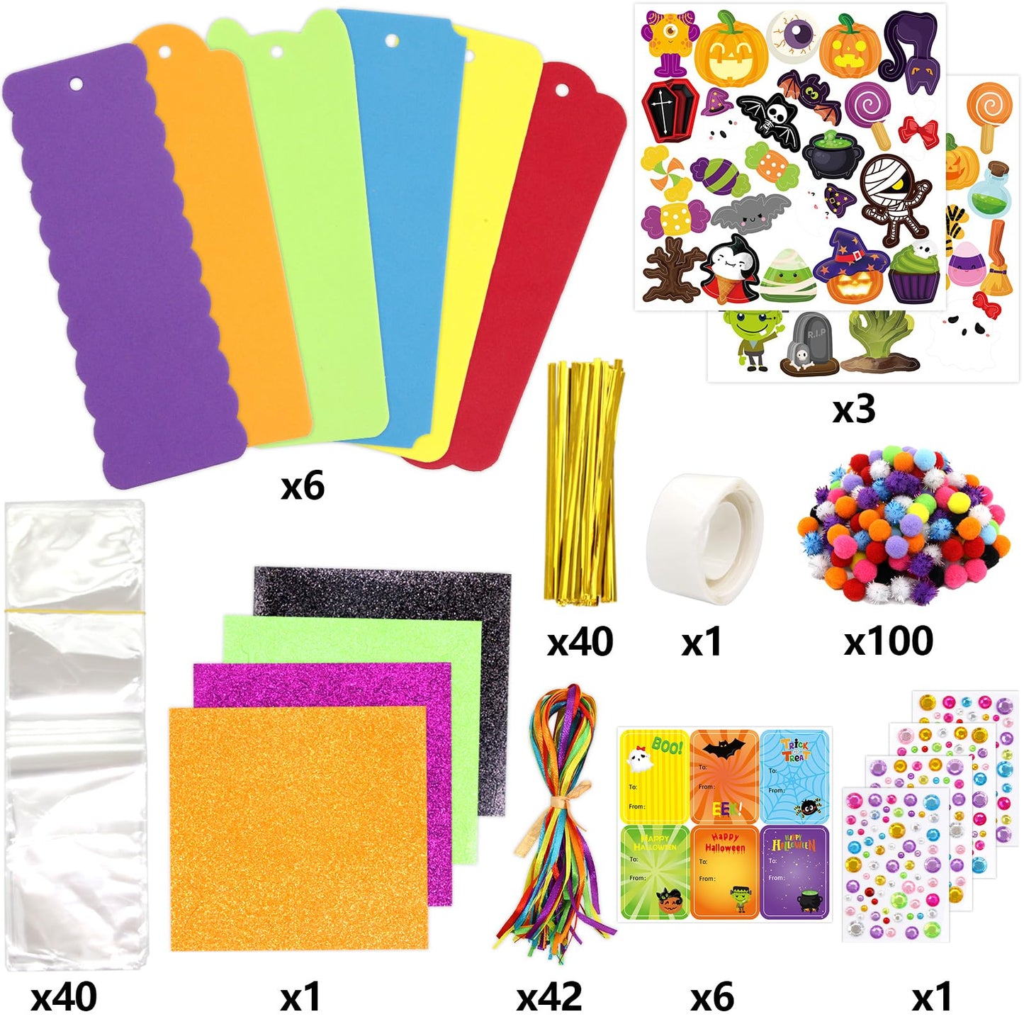 36 Sets Halloween Crafts for Kids Foam DIY Halloween Bookmarks Craft Kit Halloween Party Favors for Kids Classroom Activities