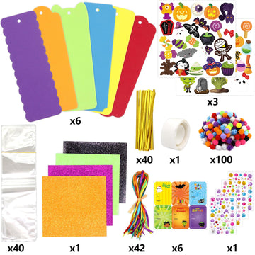 36 Sets Halloween Crafts for Kids Foam DIY Halloween Bookmarks Craft Kit Halloween Party Favors for Kids Classroom Activities