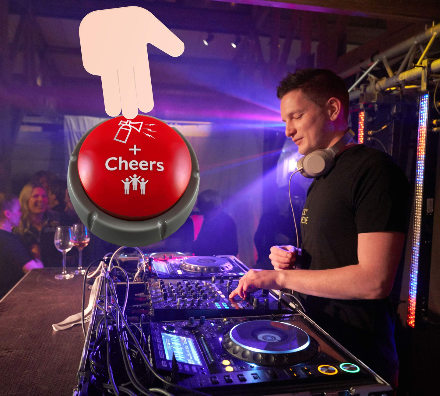 Trebisky Airhorn Can Sound Button - Red Plastic Noise Maker for Office, Parties, and Gag Gifts, Model: Air Horn