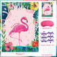 Neburora Pin The Crown On The Flamingo Party Game With 24 Crowns Stickers For Kids Flamingo Theme Party And Birthday Hawaiian Lu