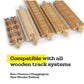 11 Pcs Deluxe Wooden Dog Bone Track Connector Pack - Train Connector Pieces Compatible With All Wooden Train Track Sets - Track Accessories