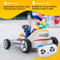 TOBBI Electric Go Kart for Kids, 12V Ride on Car Outdoor Pedal Race Toy with Music, Remote Control, Flashing Lighting, for 3-8 Y