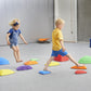 Gonge River Stones - The Original Kids Play Stepping Stones For Balance And Coordination, Non-Slip Bottom, Stackable, For Indoor And Outdoor, Set Of 6 - Vibrant