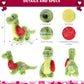 Dollibu I Love You Valentine Green Dinosaur Plush - Cute Dinosaur Stuffed Animal With Red Heart And Name Personalization Gift Fo