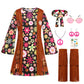 Cuteshower Kids Hippie Costume For Girls 60S 70S Hippie Dress For Halloween Party Outfit