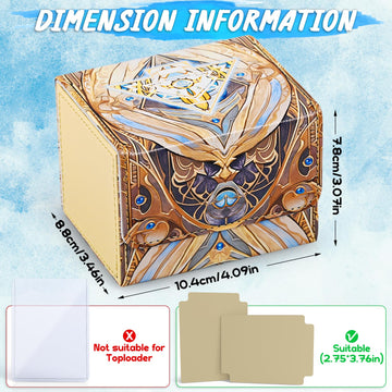 Uaono Card Deck Box For Yugioh, Trading Card Storage Box Holds 120+ Sleeved Commander Deck, Pu Leather Card Box Suits Tcg Magic Cards With 2 Dividers (Light Yellow,Puzzle)