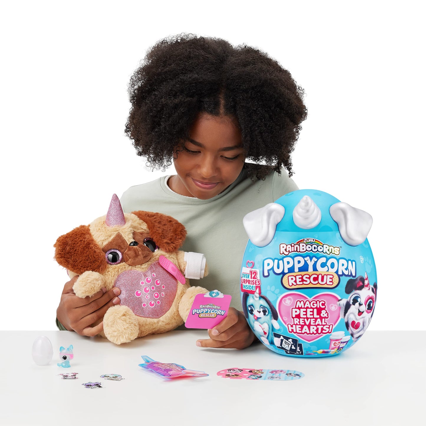 Rainbocorns Puppycorn Rescue (Husky) By Zuru, Collectible Plush, Stuffed Animal Girl Toys, Surprise Egg, Stickers, Syringe Slime, Ages 3+ For Girls, Children