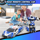 Febyhim Remote Control Car For Boys 4-7, 2.4Ghz Rc Car 1:18 Scale, One-Button Transforming Toy With 360 Spins, Led Lights (Blue)