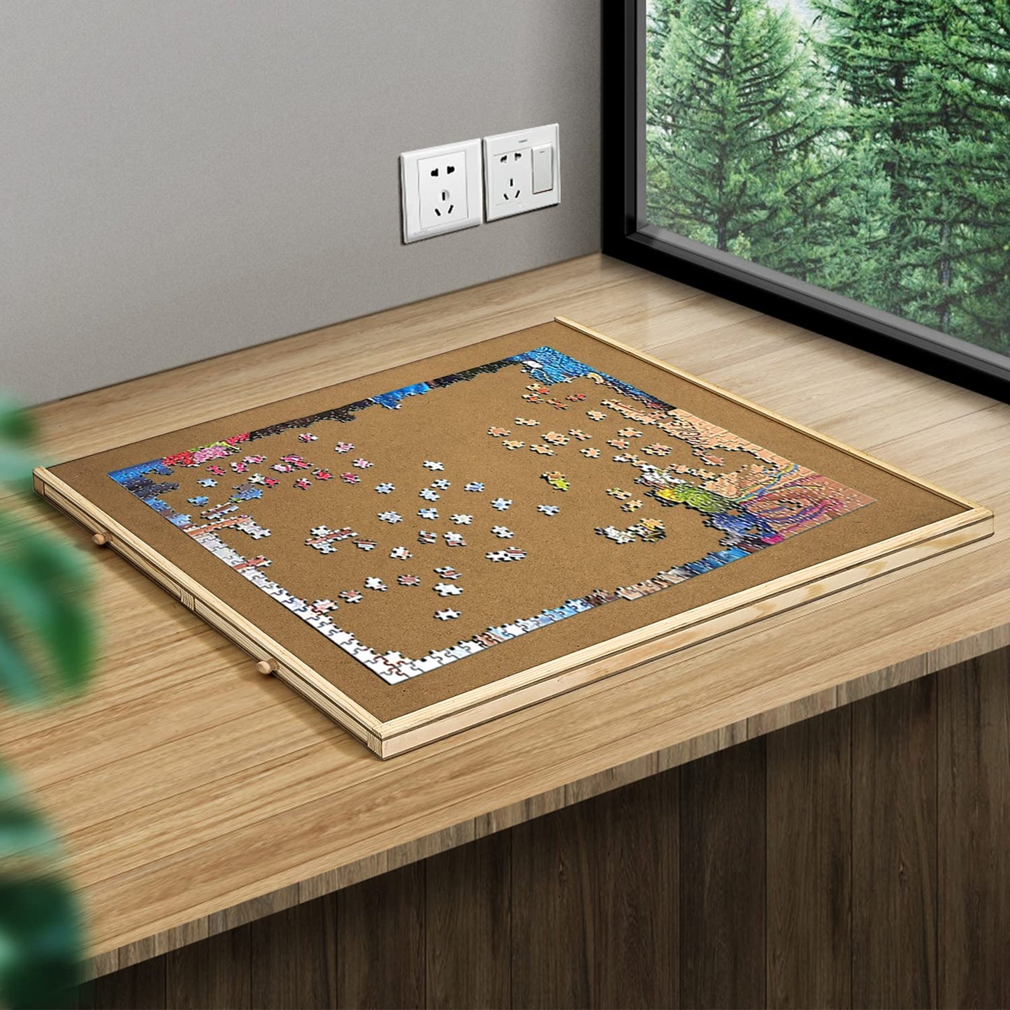 Puzzle Table For Adults, 800Pcs 19'' * 25'' Portable Large Puzzle Storage With 2 Removable Storage Sorting Drawers Smooth Platea