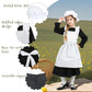 Lingway Toys Girls Pioneer Costume,Black Colonial Prairie Dress For Girls With Apron And Bonnet 10-12
