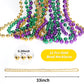 ZZYFGH 33'' 7mm St Patricks Day Beads Necklace, Mardi Gras Beads Necklace Bulk, Metallic Gold Beaded Necklace, Party Costume Nec