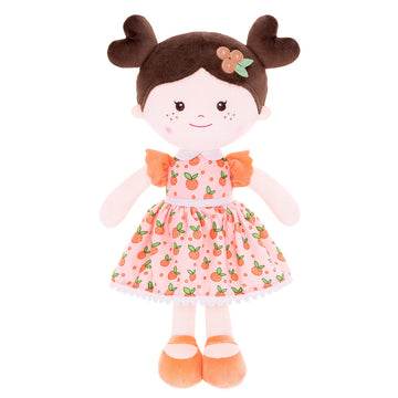 Onetoo Baby Doll Soft Baby Doll Girls First Baby Doll Sleeping Cuddle Buddy Doll Plush Rag Doll For Girls Wear Orang Dress 14'
