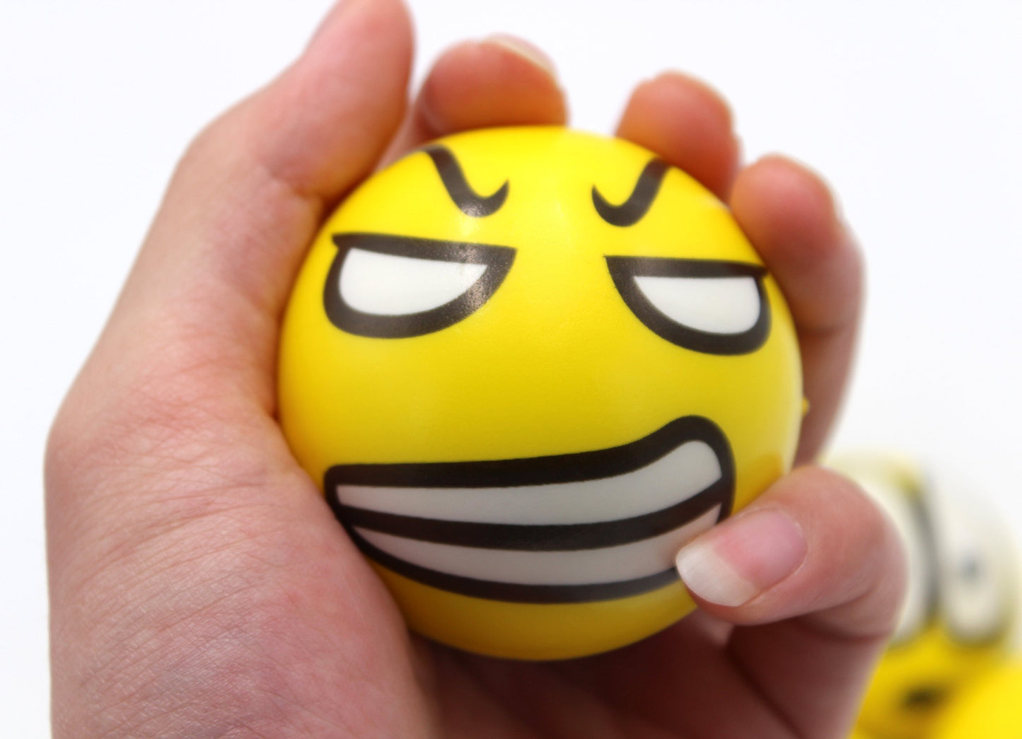 Set of 12 - Fun Face Stress Balls Cute Hand Wrist Stress Reliefs Squeeze Balls for Kids and Adults at School or Office Party Fav