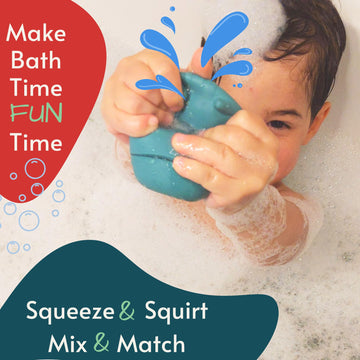 Mold Free Bath Toys - Silicone Bath Toys For Babies 6-12 Months - Non-Toxic Bathtub Toys For Toddlers 1-3 - Infant Bath Toys - 4