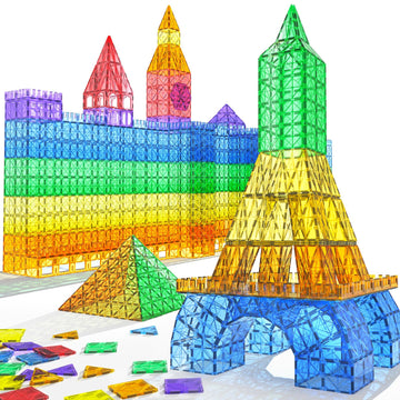 Ludilo Magnetic Tiles Magnetiles 116Pcs Building Blocks Kids Toys With 2 Cars, Magne Tiles Magnetic Building Blocks For Toddlers Sensory Toys, Stem Learning Magnet Tiles Toys Gifts