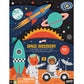 Petit Collage Sticker Activity Book, Space Discovery - Giant Fold Out Sticker Book for Kids, Includes Over 100 Reusable Stickers