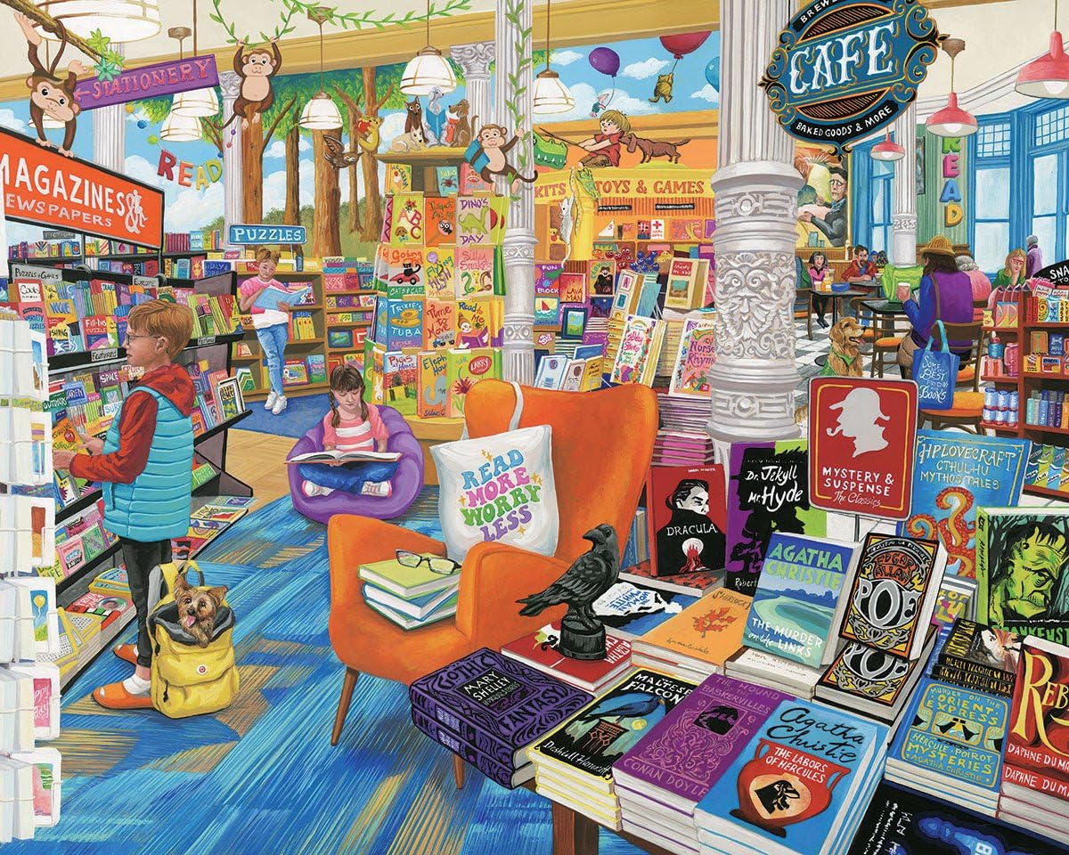 White Mountain Caf   Bookstore 1000 Pieces Jigsaw Puzzle for Adults and Families