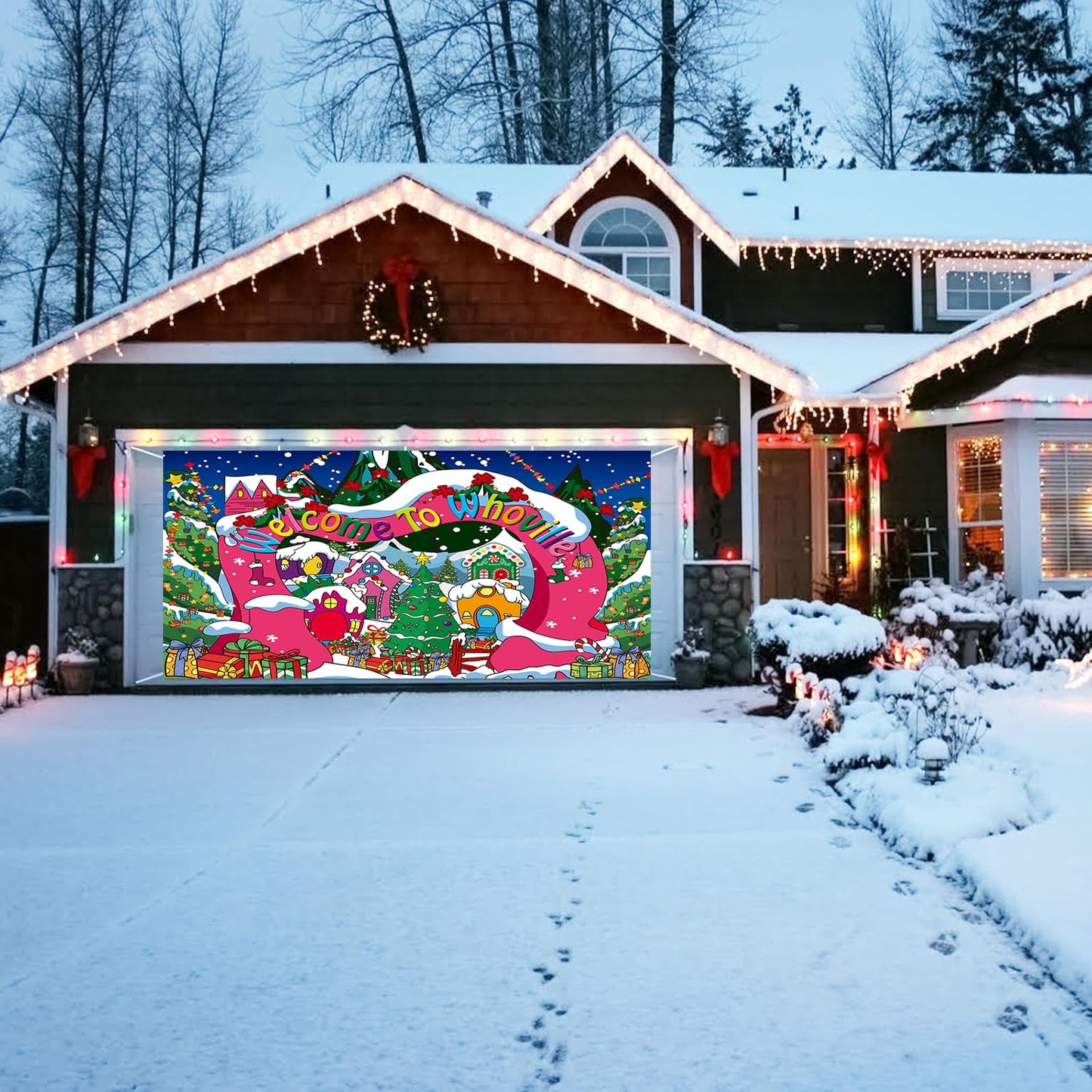 Welcome To Whoville Backdrop Winter Christmas Village Photography Background For Kids First Birthday Baby Shower Happy New Year