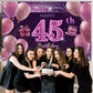 45Th Birthday Decorations For Girls Happy Birthday Banner Pink Decorations For A Party Birthday Backdrop For Women