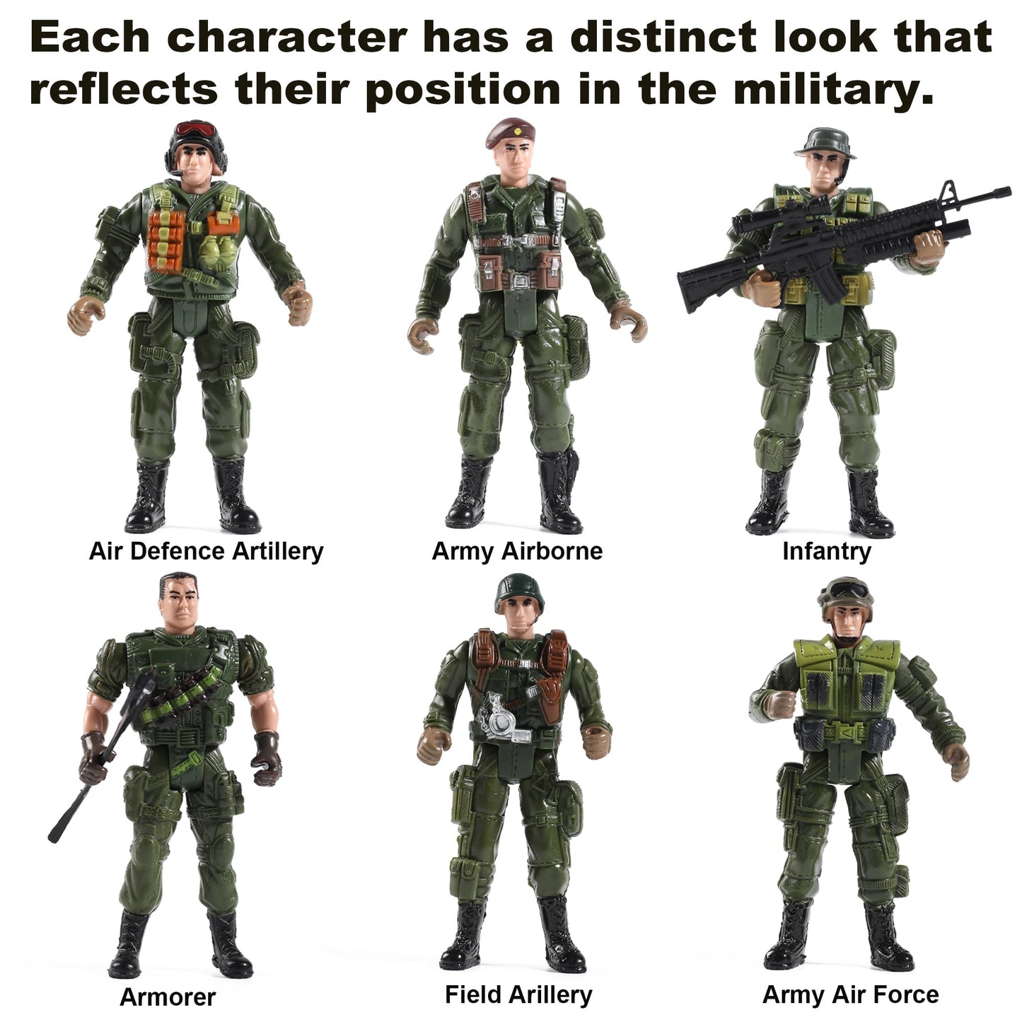 US Army Men and SWAT Team Toy Soldiers Action Figures with Military  Accessories for Kids Boys Girls 12Pcs