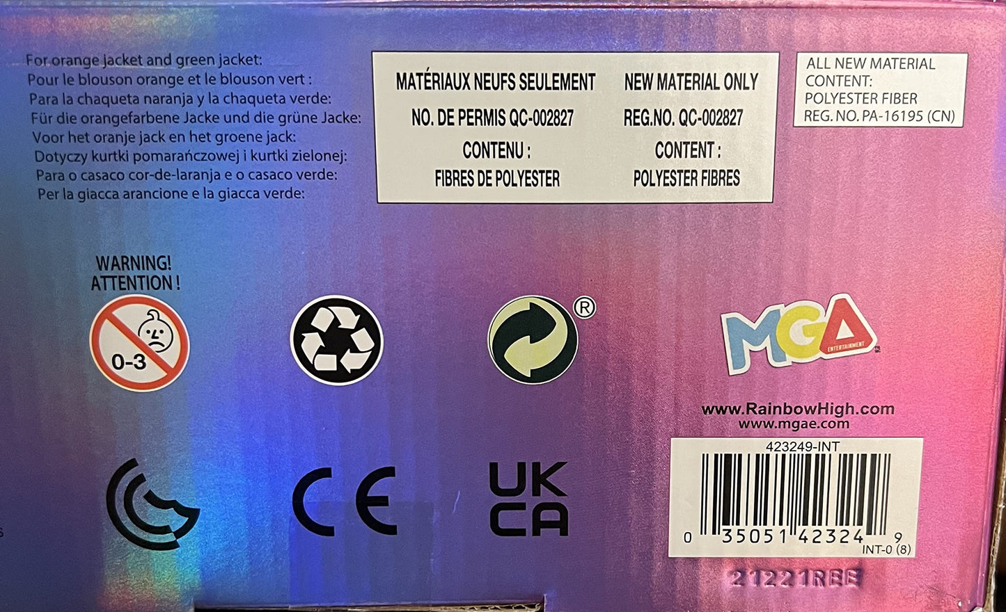 MGA Entertainment Rainbow High Original Fashion Doll Playset, 423249-INT