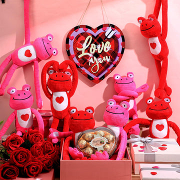 Blueweenly 10 Pack Valentines Day Bulk Hanging Animal for Kids 19.7 Inch Plush Stuffed Cute Plush Doll with Hand Soft Romantic