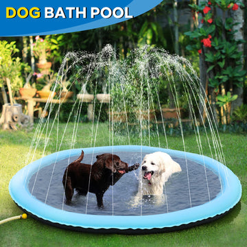Splash Pad - Splash Pad For Dogs And Kids, Dog Splash Pad 67'', Inflatable Water Summer Pool Toys, Outdoor Play Mat For Kids & T