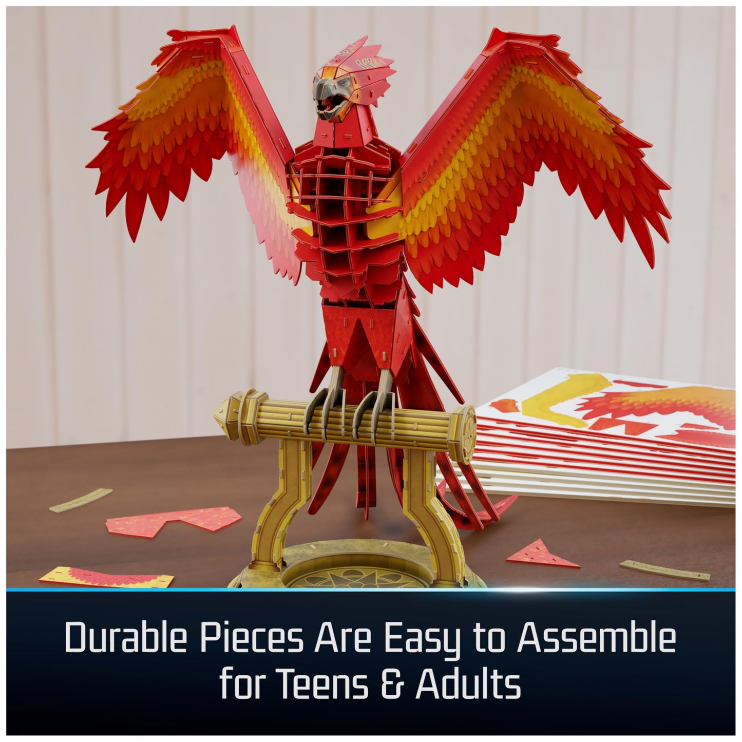 4D Build  Harry Potter Fawkes Phoenix 3D Model Kit with Stand  Harry Potter Collectibles & Desk D?cor  mature-themed Puzzle  Building Toys  3D Puzzles for mature-themeds & Teens  172 Pieces  for Ages 12 & Up