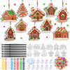 Beeveer 30 Sets Christmas Gingerbread House Suncatchers Window Art Kits, DIY Suncatchers Bulk Crafts Paint Your Own Window Ornam
