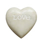 Creative Co-Op Soapstone Heart Decoration Engraved Love,White