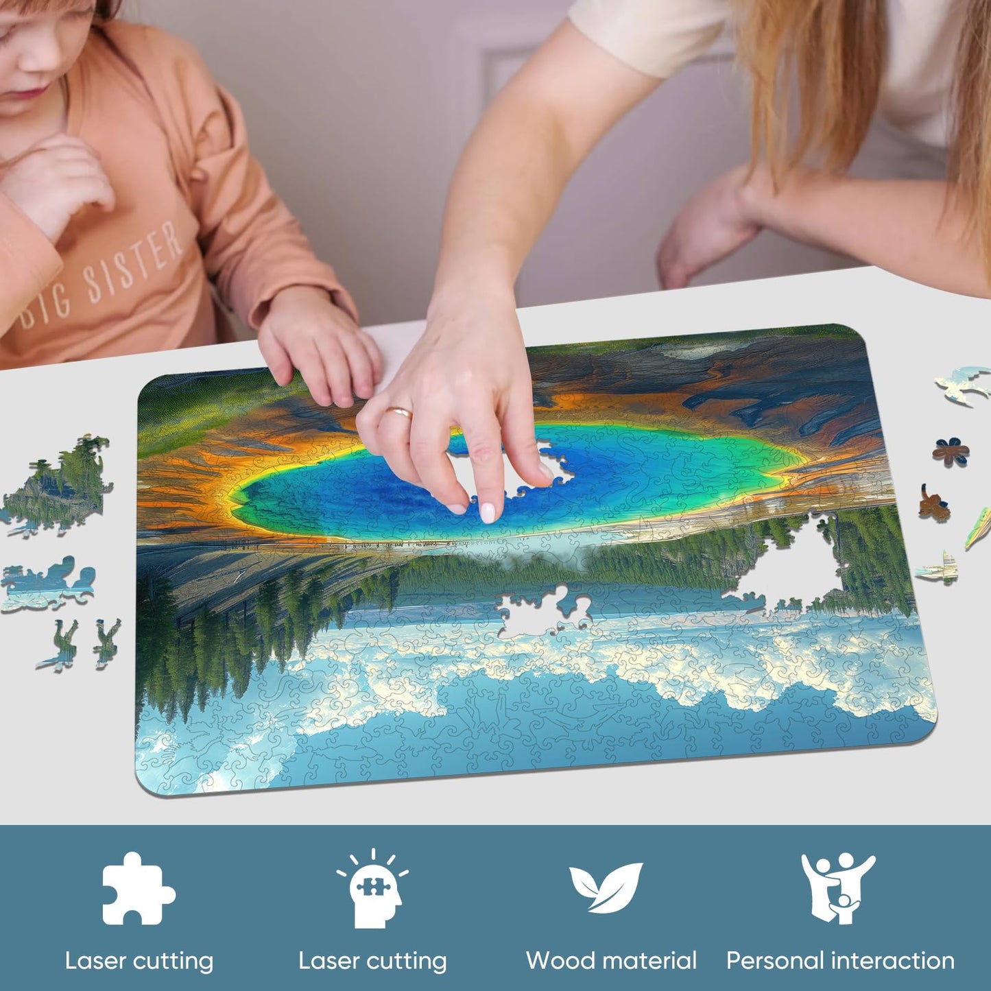 National Parks Puzzle for Kid 300 Piece  Landscape Jigsaw Puzzle  Yellowstone Park Puzzle  Spring Puzzle  Wooden Puzzle for Valentine's Day Mother's Day Puzzle Gifts for mature-themed and Teens(11.2 * 15.9in)