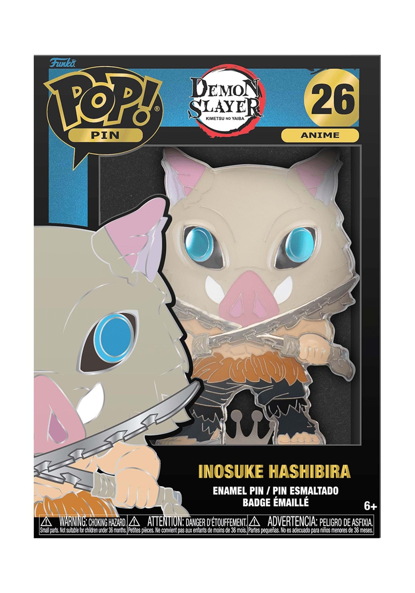 Funko Pop! Sized Pins: Demon Slayer - Insuke Hasib (Styles May Vary, Chance Of Chase Variant)