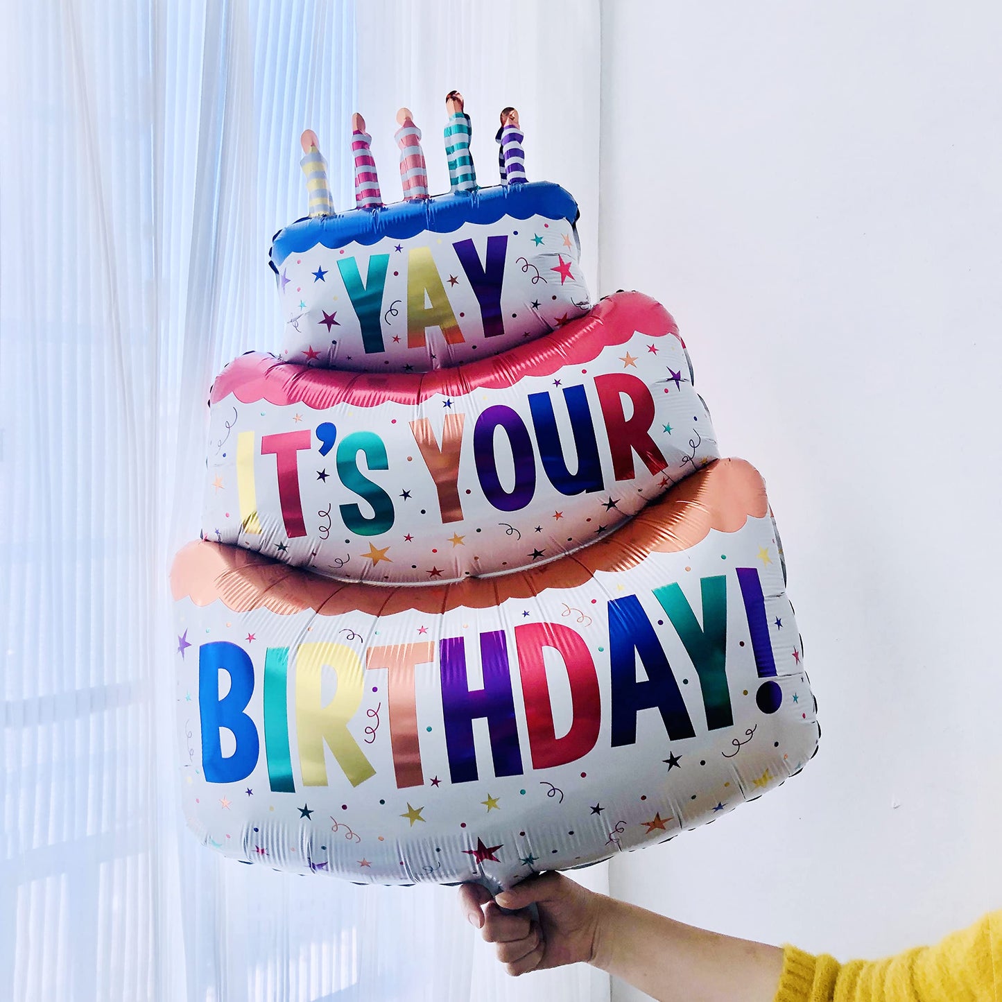 Happy Birthday Balloon Big 39'' Foil Inflated Mylar Balloons Large Self-Inflating Happy Bday Delivery Ballon Party Decoration In