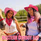 Zhanmai 12 Pcs Cowboy Hat and Bandana Cowboy Cowgirl Hats Bulk Western Party Costume Halloween Accessory (Pink Mix Color,Polyest