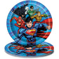 Unique Round Dessert Paper Plates - 7, Justice League, 8 Pcs