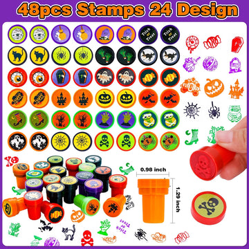 Halloween Party Favors for Kids Toys 264pcs Halloween Prizes Bulk for Kids, Goody Bag Fillers including Stamper Tattoos Slap Bra