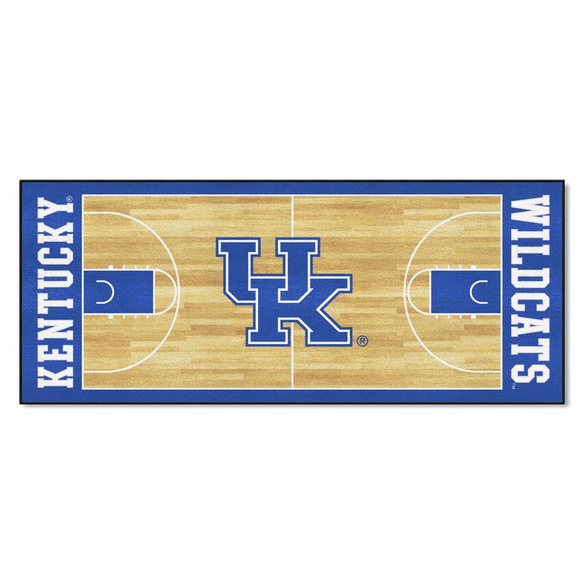 FANMATS 8262 NCAA - Kentucky Wildcats Basketball Court Runner Rug - 30in. x 72in. | Sports Fan Area Rug