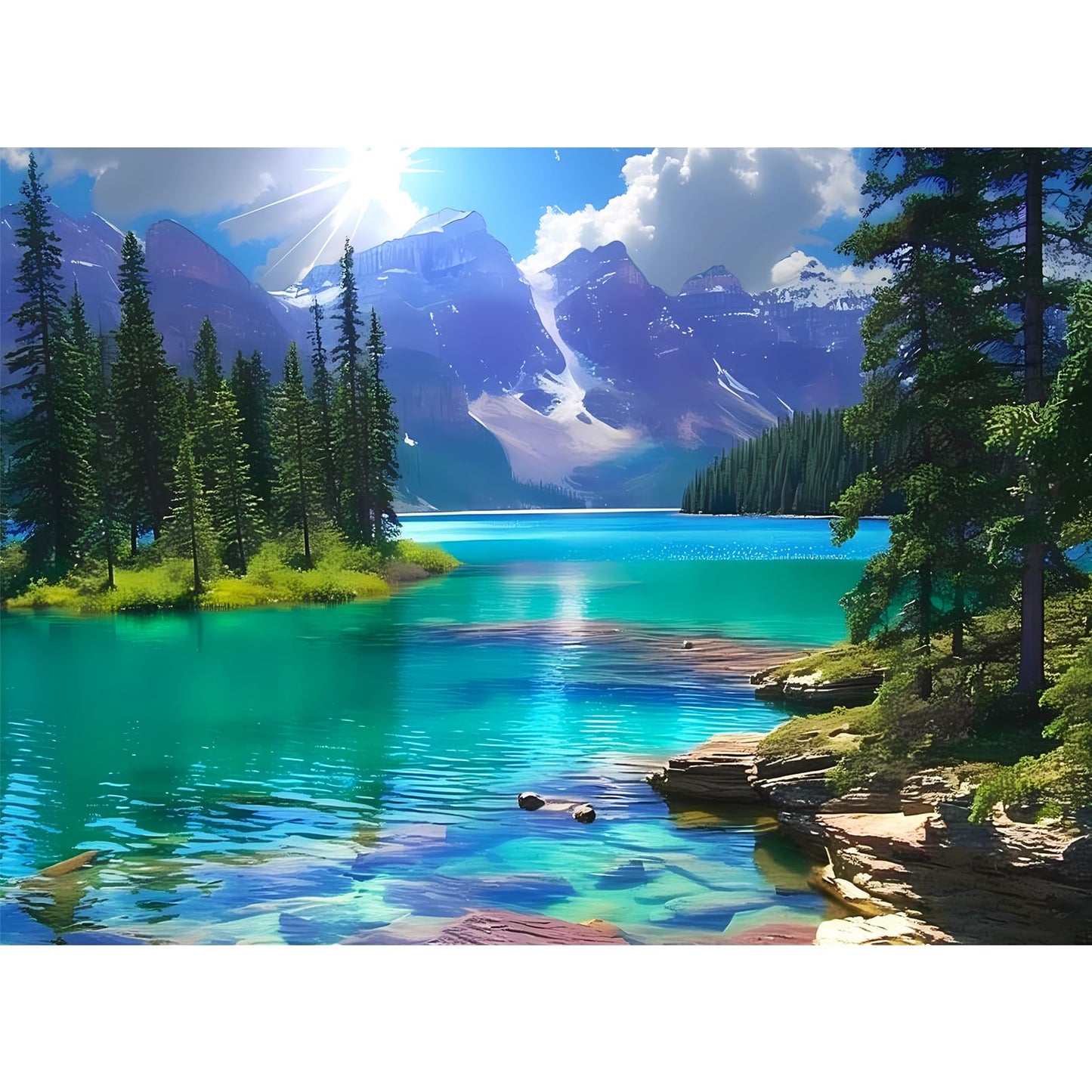 500 Pieces Puzzles for mature-themed Jigsaw Puzzle 500 Piece Puzzle Children Elderly Puzzle Mountain Forest Lake Puzzle Gift for Mom Dad Family Friend Family Activity Games Home Decor Wall Art 20.5x15IN