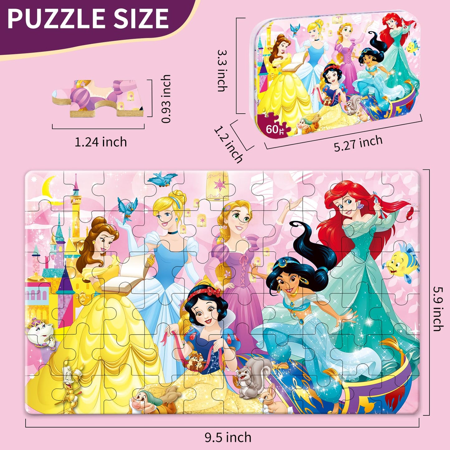 60 Piece Kids Puzzles  Puzzle for Kids Ages for 5 6 7 8 9 10 11 12 Boys and Girls Toy Puzzles