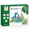Megagontiles 106 Pcs Dinosaur Magnetic Tiles Set | Magnet Building Blocks Dino World Toys | Stem Authenticated| Magnet Tiles Animals For Toddlers Boys Girls Kids Age 3 4 5 6 7 8