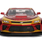Jada Toys Die-cast Iron Man & 2016 Chevy Camaro, 1:24 Scale, Red, Model 99724, Rubber Material