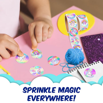 Playbees Unicorn Emoticon Sticker Rolls Reward Stickers Unicorn Party Supplies Mailing Seal Sticker 1.5 Inch Decal Stickers 200